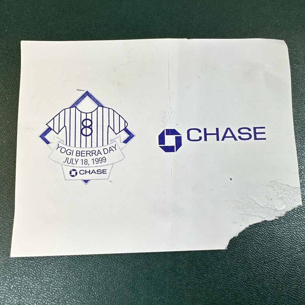 1999 D Cone Perfect Game Ticket Stub 7/18/99 NY Yankees Yogi Berra Day+Chase Crd - Picture 8 of 12